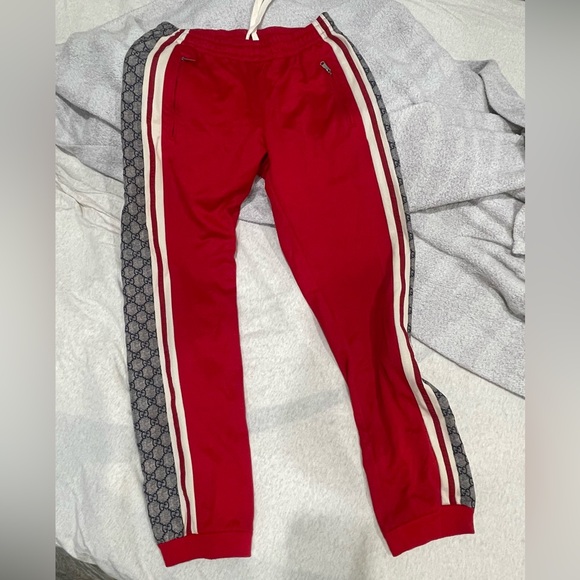 Gucci Other - Gucci Red Kids Joggers with Gray Accents